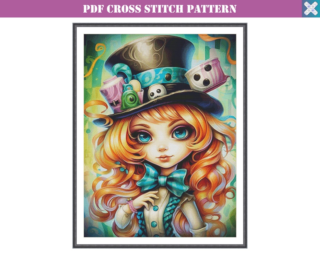 PDF Full Coverage Cross Stitch Pattern Cute Blond Girl With - Etsy