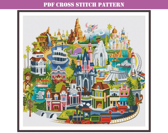 SUPERSIZED Fun Modern Full Coverage Counted Cross Stitch Pattern ...