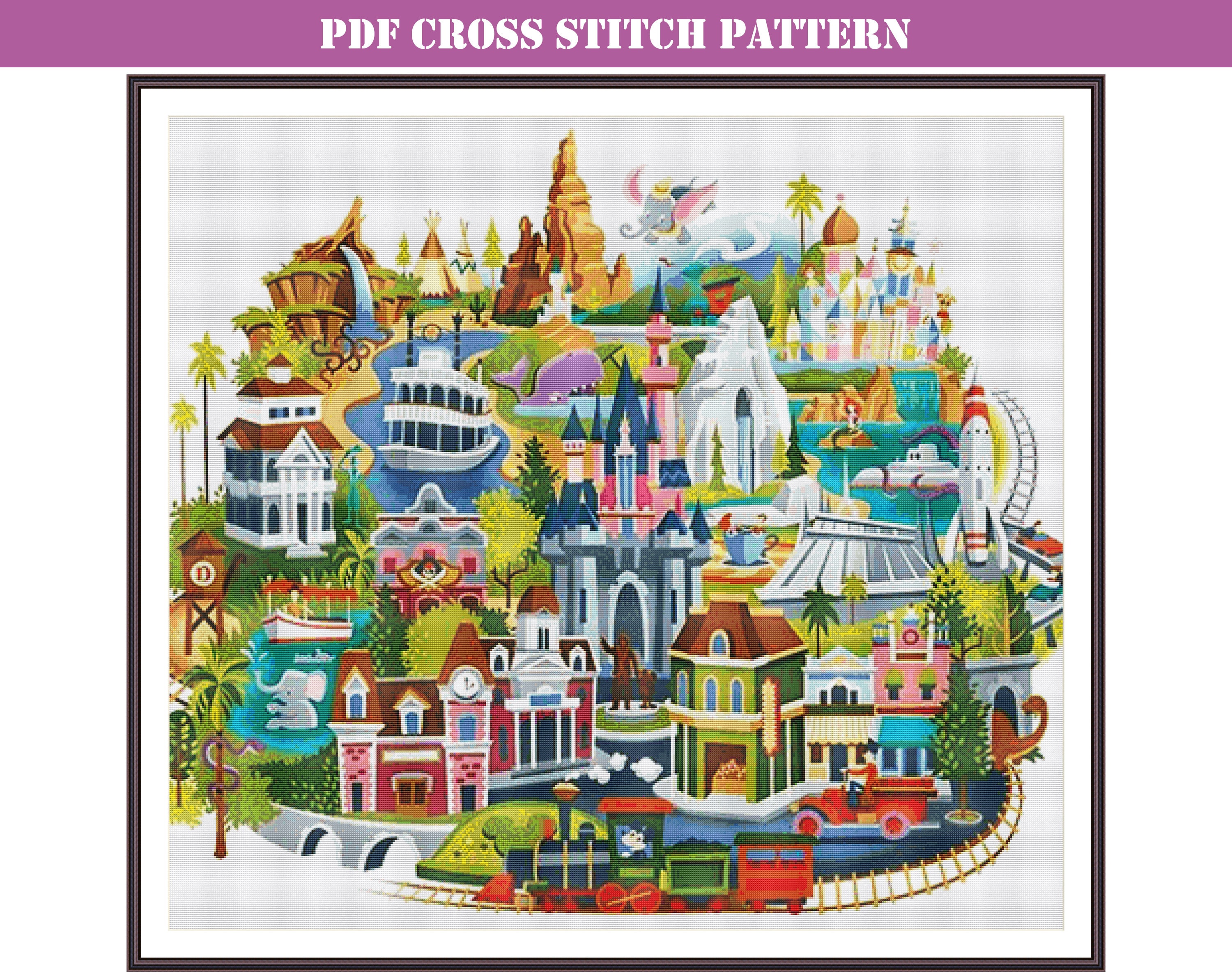 Cross stitch *<3* Point de croix LOONEY TUNES LOGO IN WASTE CANVAS 1   Disney cross stitch patterns, Disney cross stitch, Cross stitch bookmarks