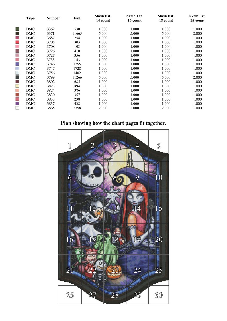 Nightmare Before Christmas Cross Stitch Pattern Disney Cross Etsy