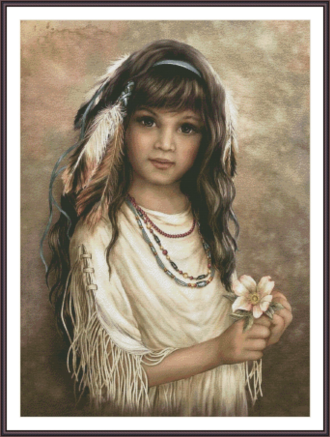 Native Cross Stitch Girl Cross Stitch Cross Stitch Pattern Etsy