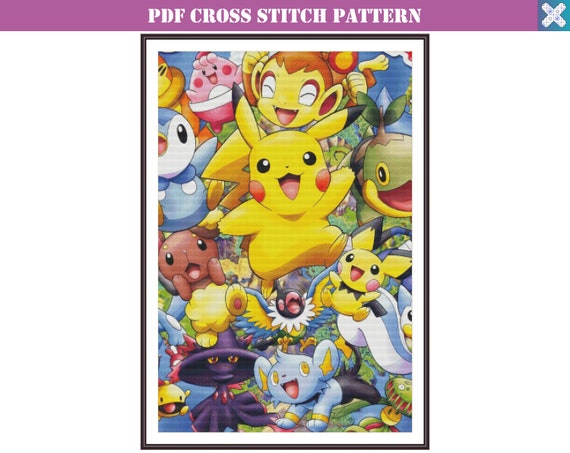 Cross Stitch Pattern Pokemon Pikachu Cross Stitch Chart Etsy 日本