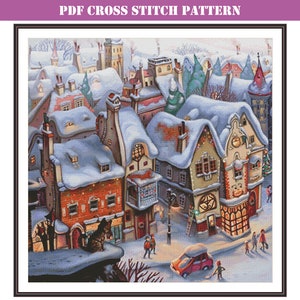 Cross Stitch Pattern Christmas | New Year Cross Stitch Pattern | Cross Stitch Pattern Winter | Large Cross Stitch PDF | Instant Download