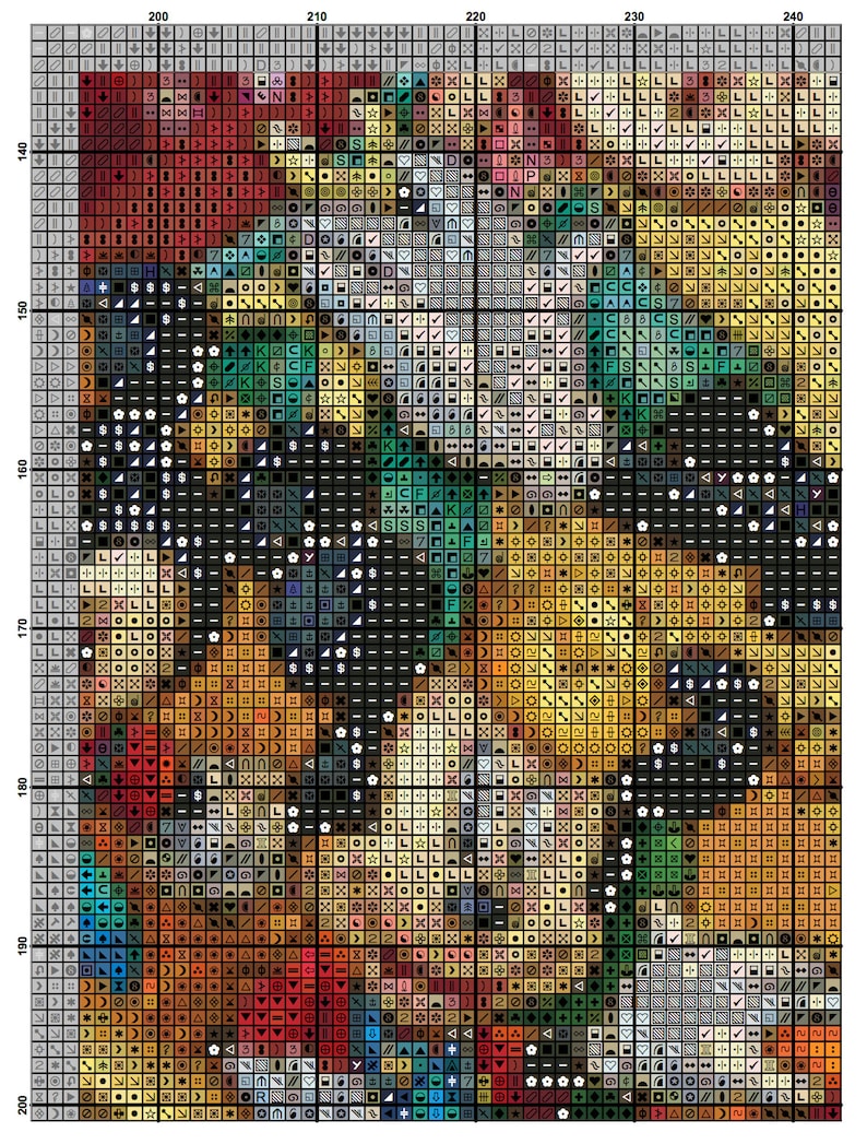 Disney Counted Cross Stitch Pattern Large Cross Stitch Chart Etsy