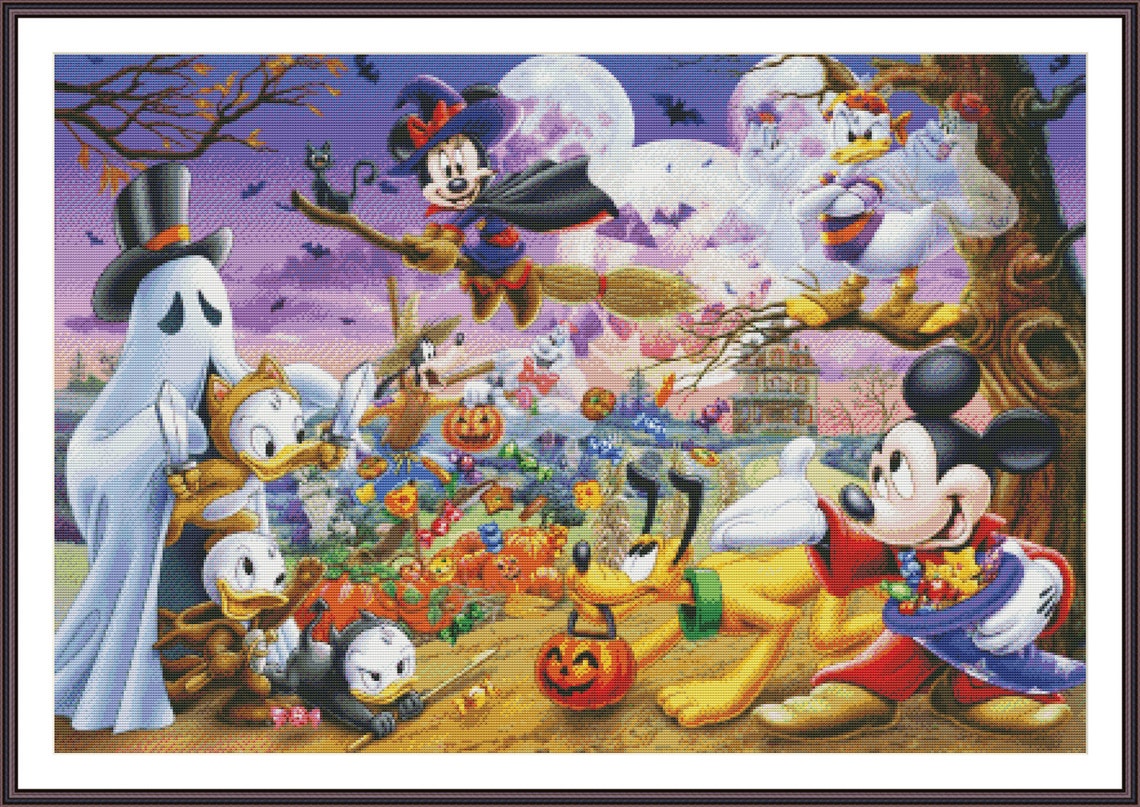 Disney Halloween Cross Stitch Pattern Diamond Painting Chart Etsy