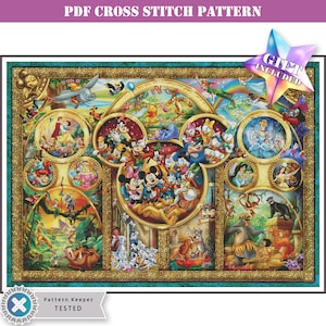 SUPERSIZED Fun Full Coverage Cross Stitch Pattern Digital Download PDF  Compatible With Pattern Keeper App. High Difficulty Modern Design. 