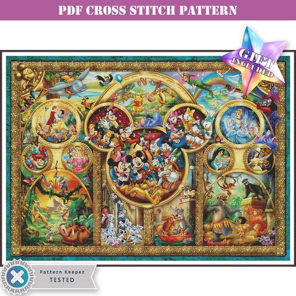 SUPERSIZED fun full coverage cross stitch pattern digital download PDF compatible with Pattern Keeper app. High difficulty modern design.