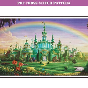 Wizard of Oz Cross Stitch Pattern | Emerald City Cross Stitch Chart | Large Cross Stitch | Maximum Size Cross Stitch Chart | Printable PDF