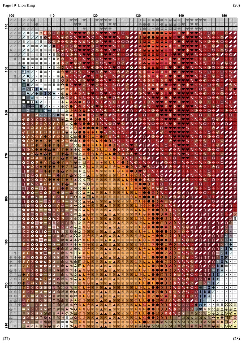 Lion King Cross Stitch Pattern Disney Cross Stitch Counted Etsy