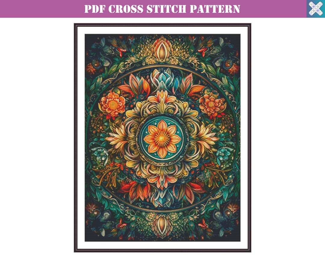 Highly Difficult Floral Mandala Pdf Cross Stitch Pattern - Etsy Australia