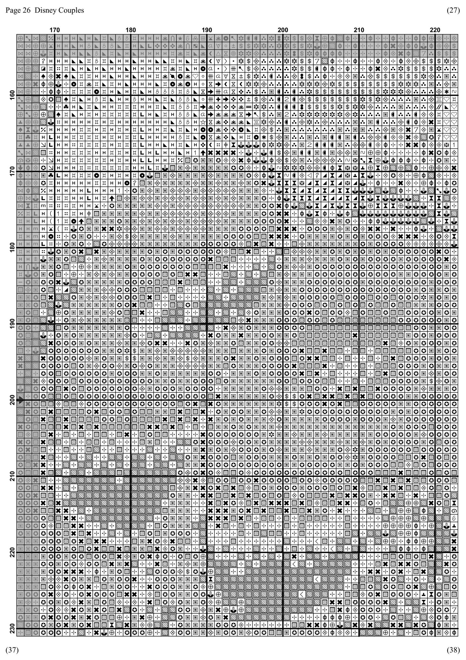 Disney Counted Cross Stitch Pattern Large Cross Stitch Chart Etsy