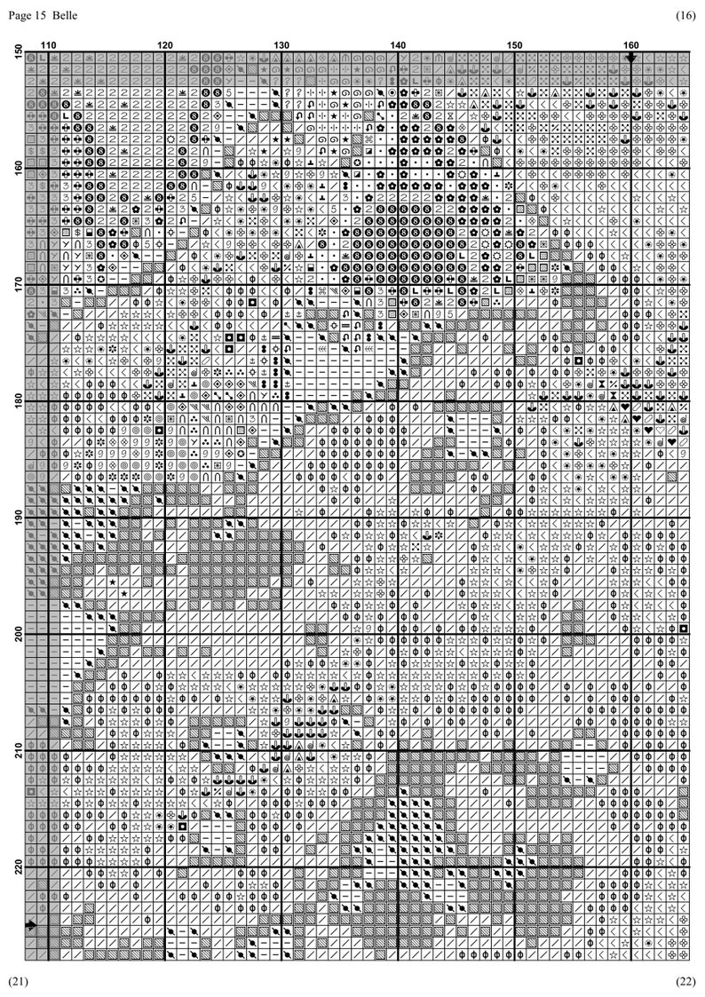 Belle Cross Stitch Pattern Disney Cross Stitch Chart Etsy