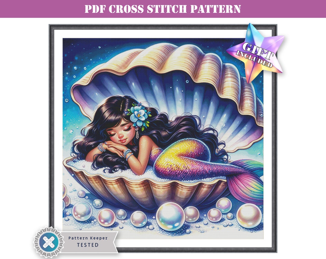PDF Counted Cross Stitch Pattern Underwater Fantasy Cartoon Latina ...