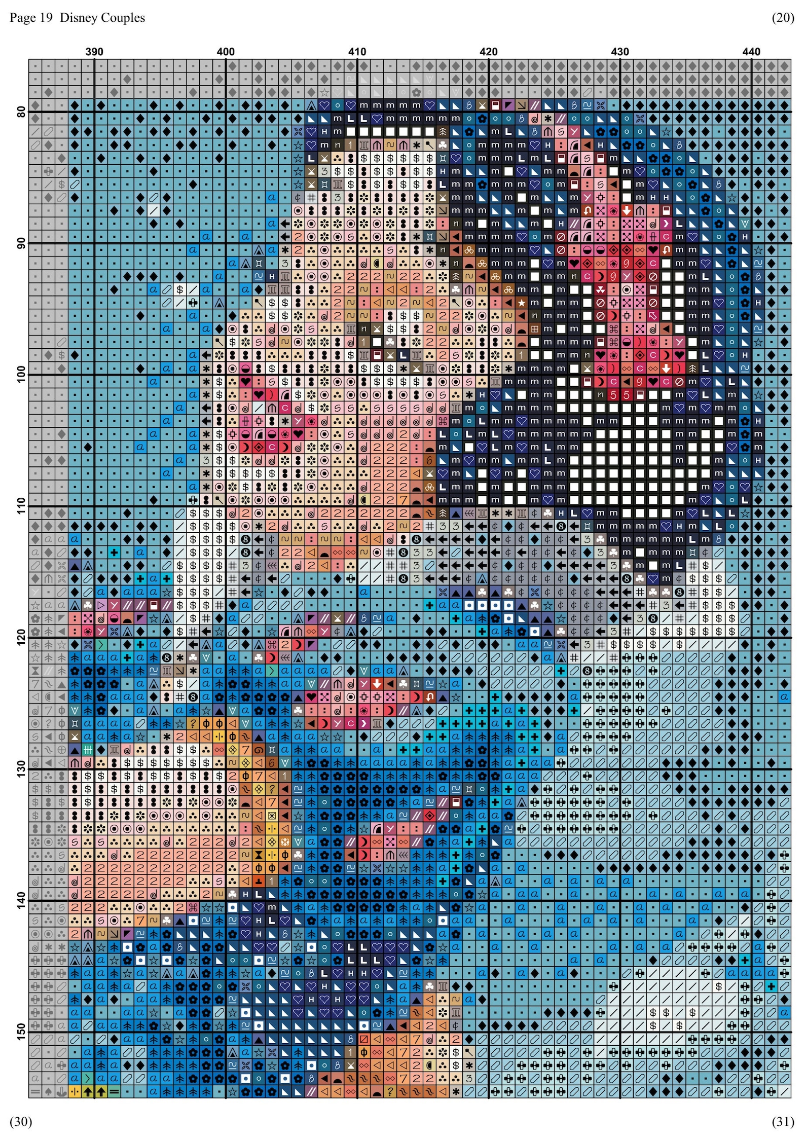 Disney Counted Cross Stitch Pattern Large Cross Stitch Chart Etsy