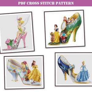 Bundle of 4 beautiful counted cross stitch patterns printable PDF for experienced stitchers.