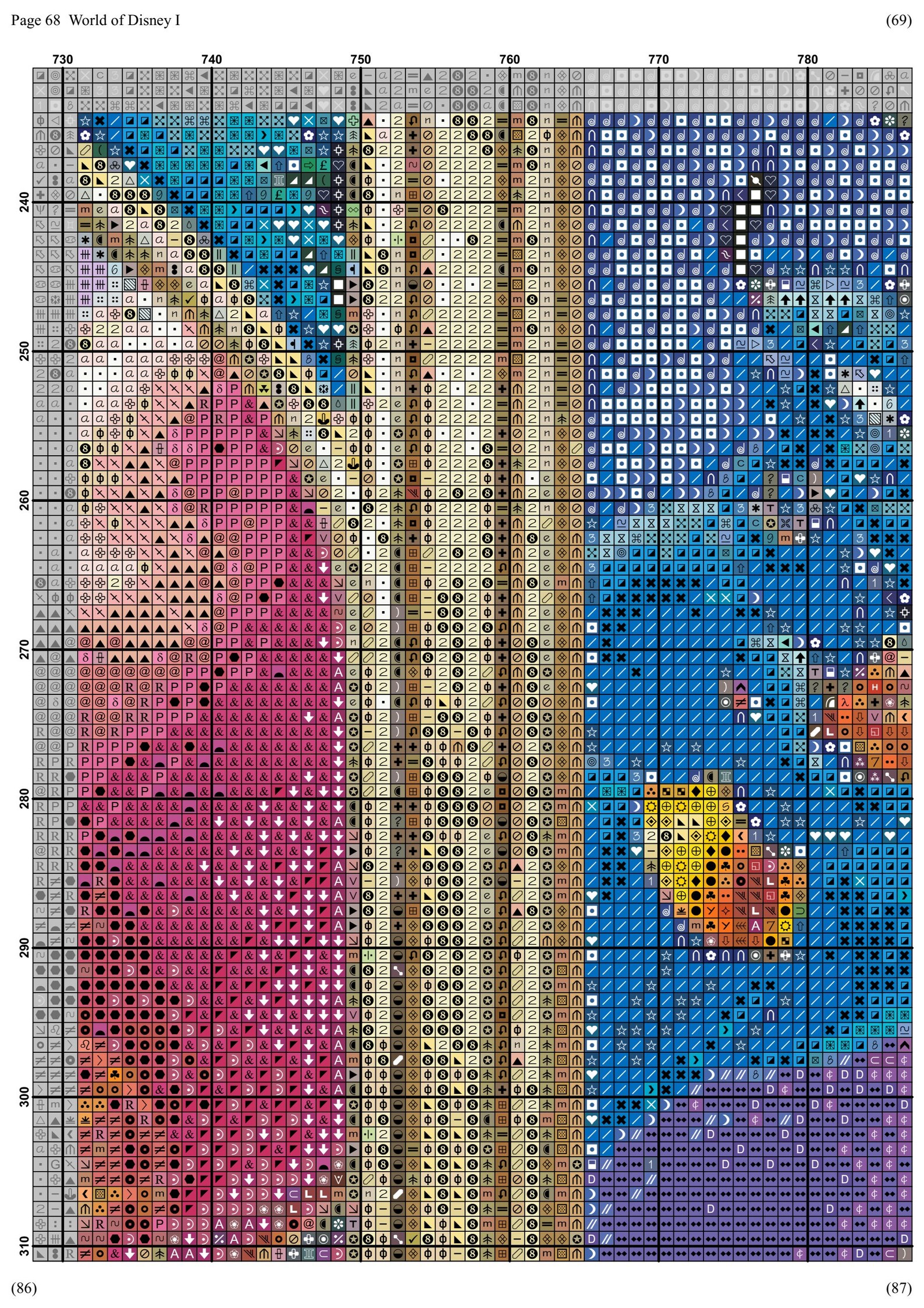 Disney Counted Cross Stitch Pattern Extra Large Cross Stitch Etsy