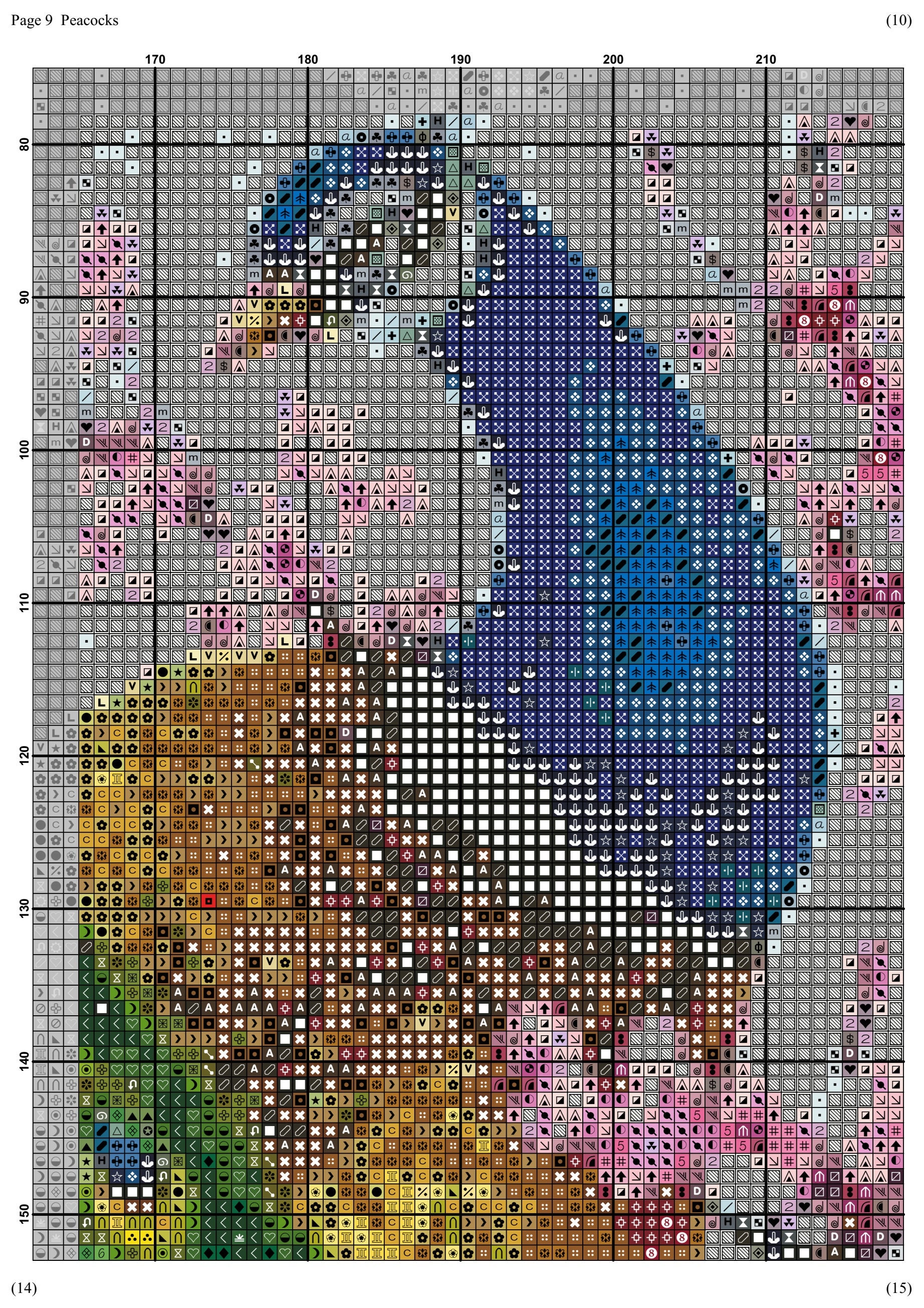 Peacock Cross Stitch Pattern Bird Cross Stitch Counted Etsy