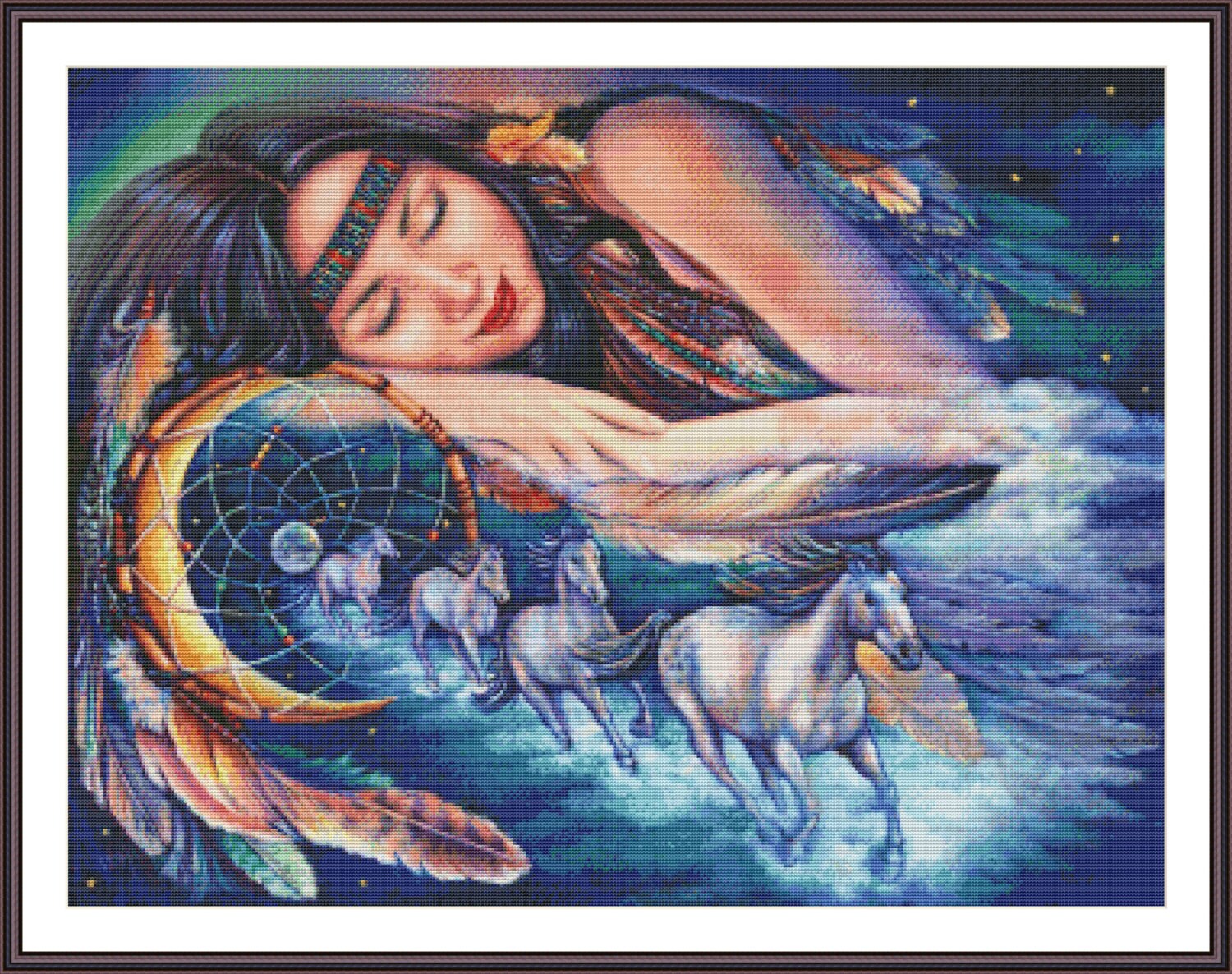 Native American Counted Cross Stitch Pattern Cross Stitch Etsy