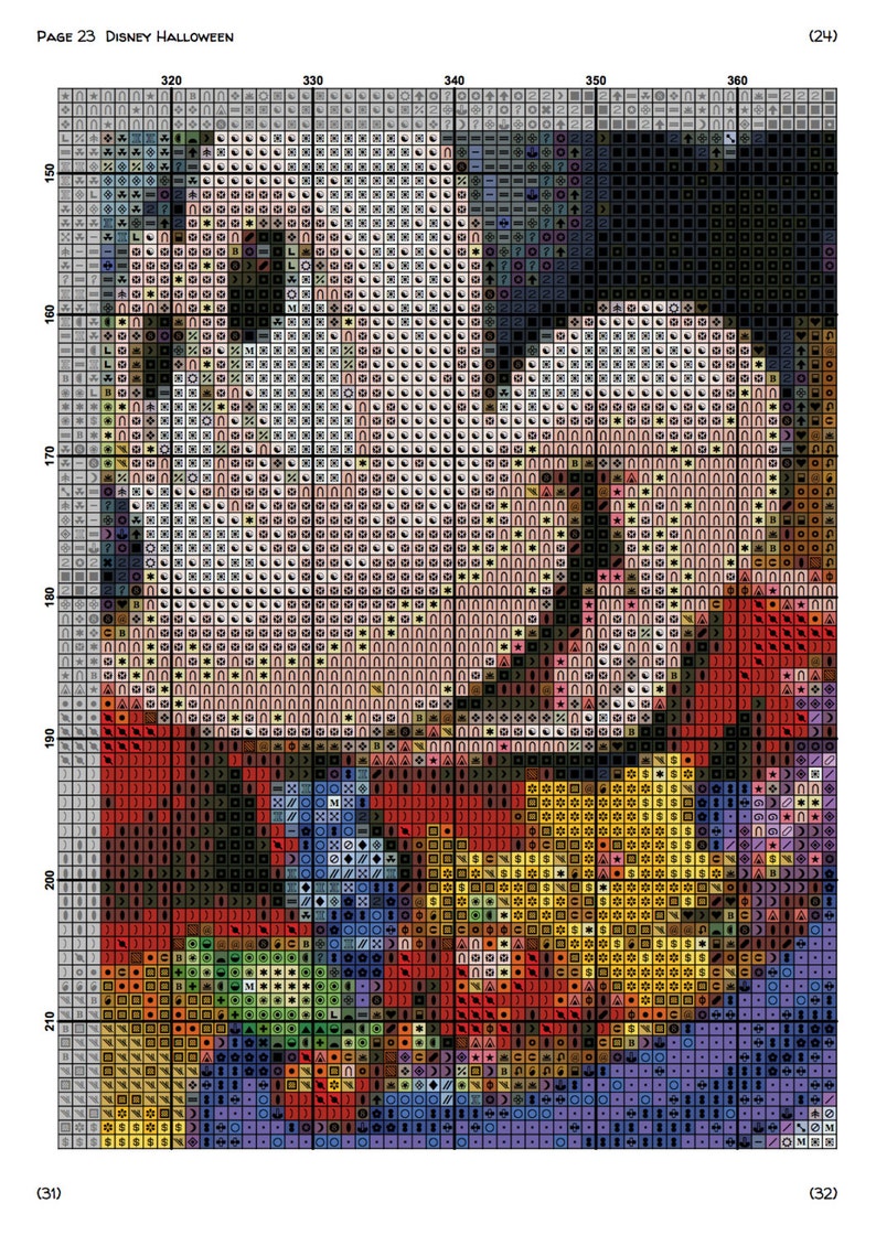 Disney Halloween Cross Stitch Pattern Diamond Painting Chart Etsy