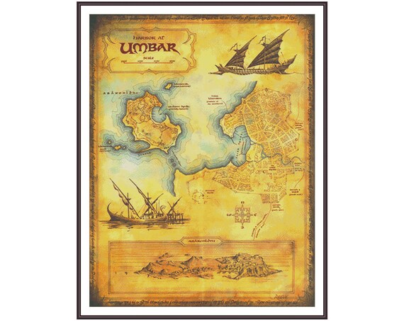 Lord Of The Rings Cross Stitch Pattern Map Cross Stitch Etsy