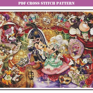 Supersized full coverage counted cross stitch pattern printable PDF for experienced stitchers. Largest cross stitch design for adults