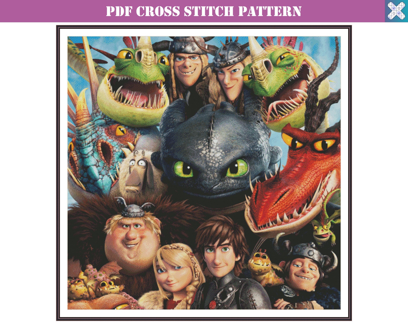 Cross Stitch Pattern How to Train Your Dragon Modern Cross Etsy