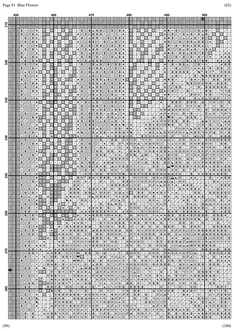 Floral Counted Cross Stitch Pattern Extra Large Cross Stitch - Etsy