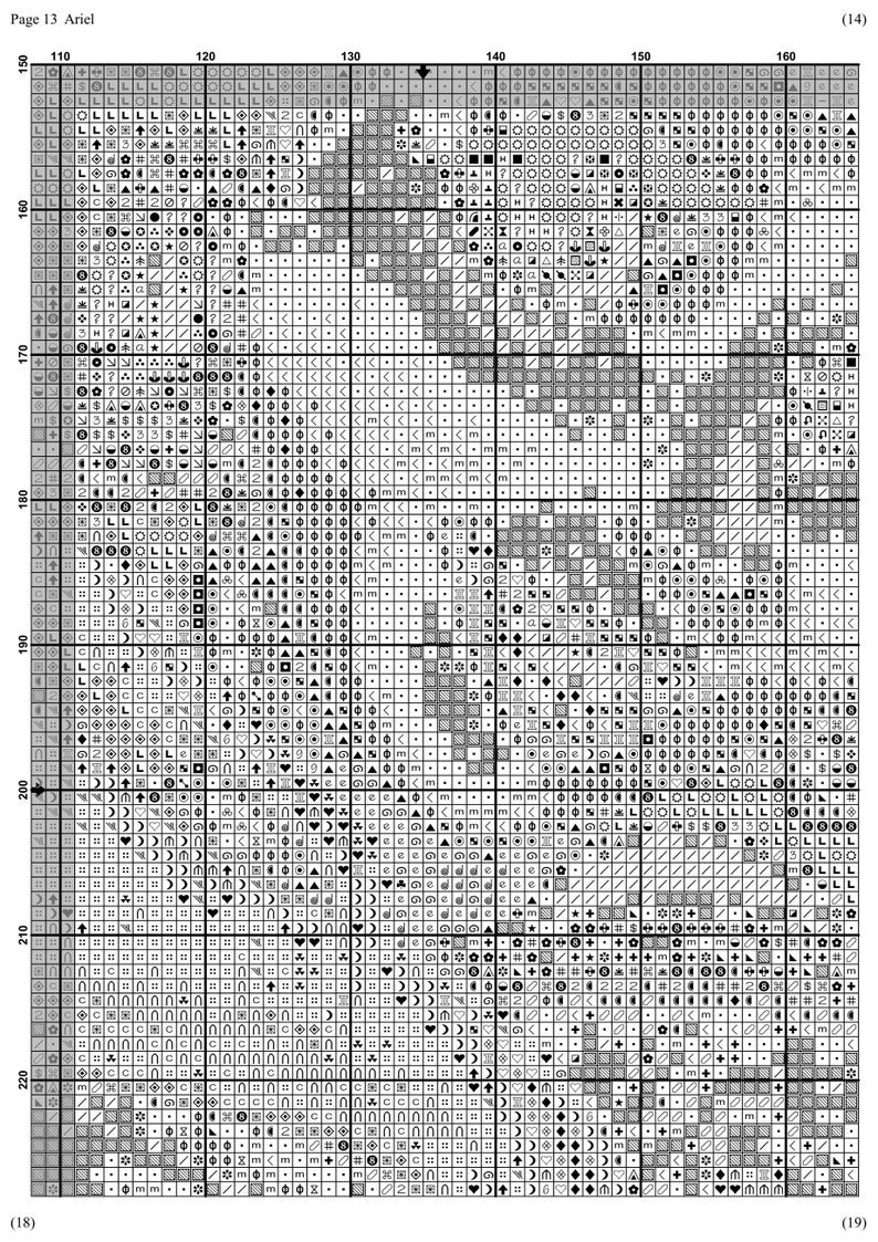 Ariel Cross Stitch Pattern Disney Cross Stitch Chart Etsy