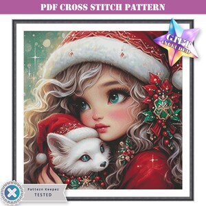 PDF Full Coverage Modern Cross Stitch Pattern Cute Christmas Elf ...