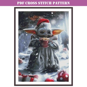 Cutest Christmas full coverage counted cross stitch pattern compatible with Pattern Keeper app. Modern design for experienced stitchers.