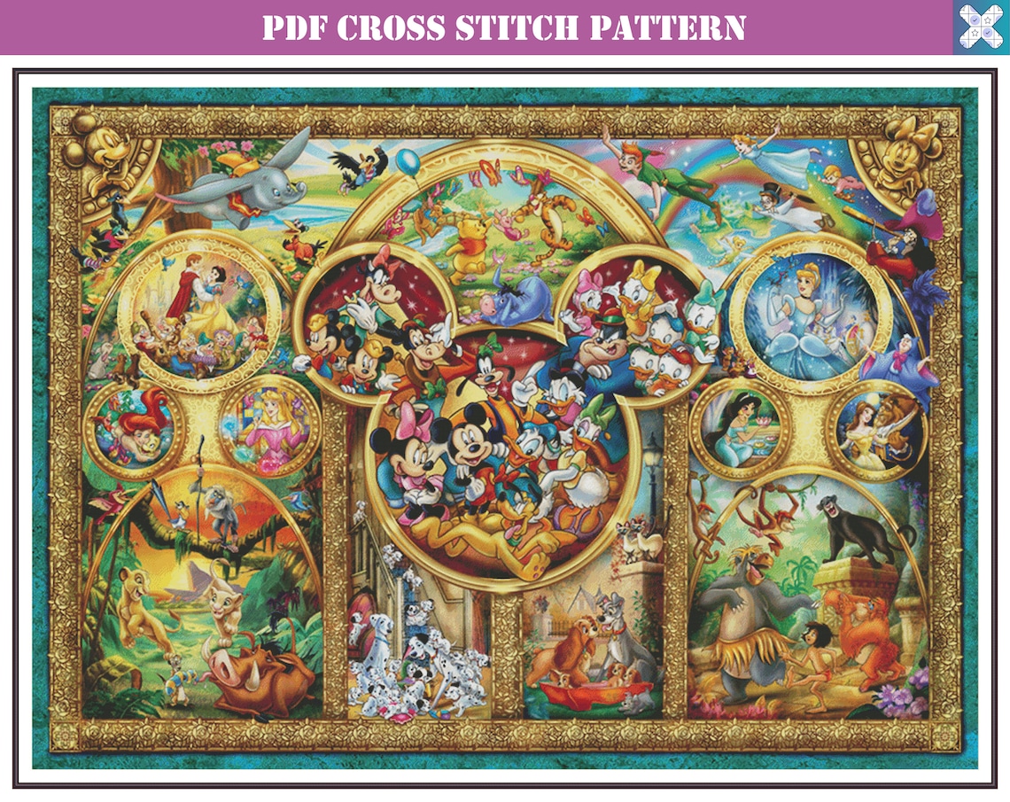 Disney Counted Cross Stitch Pattern Extra Large Cross Stitch - Etsy