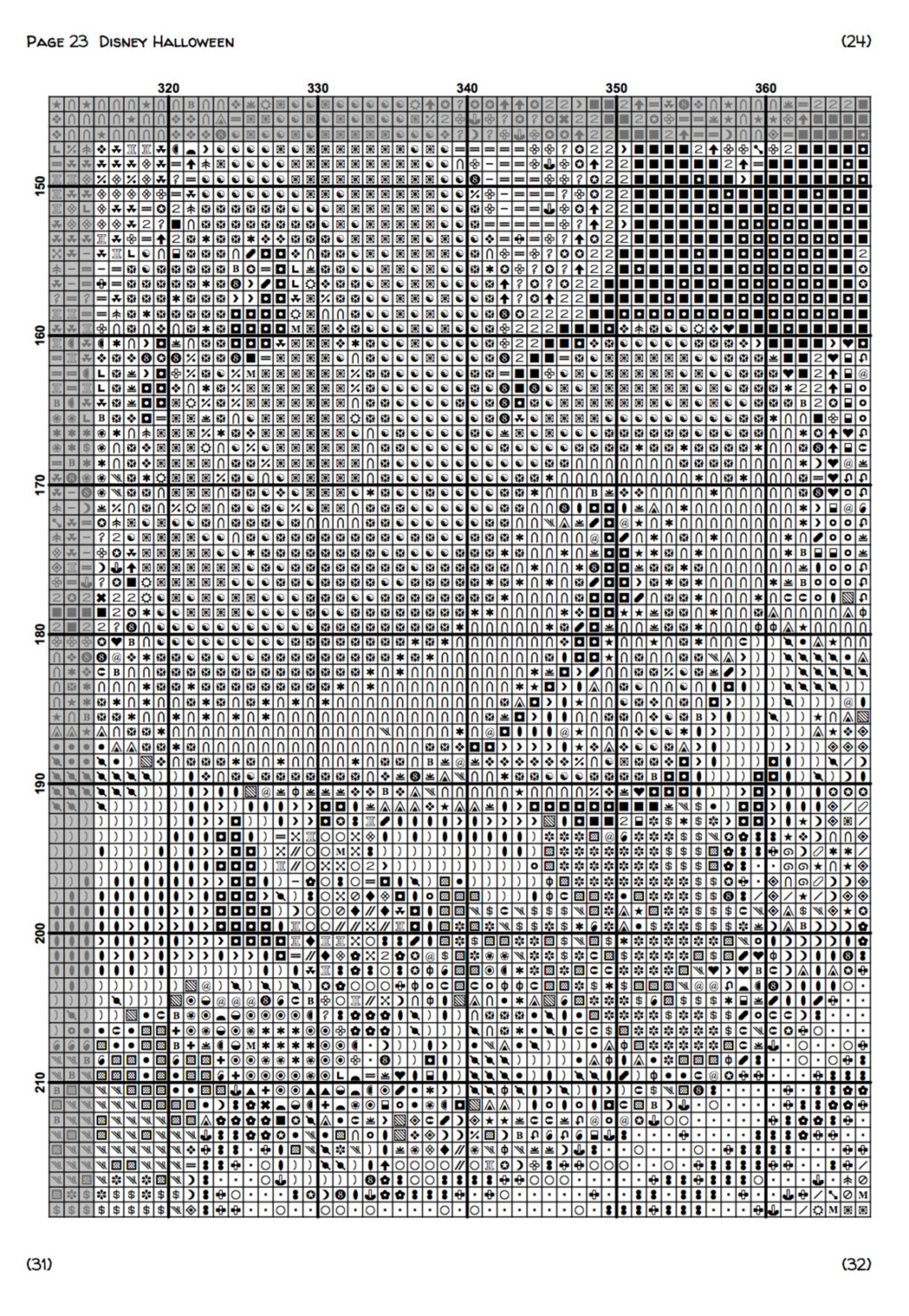 Disney Halloween Cross Stitch Pattern Diamond Painting Chart Etsy