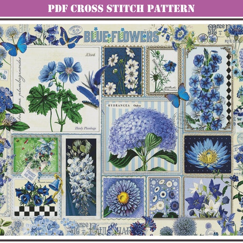 Floral Counted Cross Stitch Pattern Extra Large Cross Stitch - Etsy
