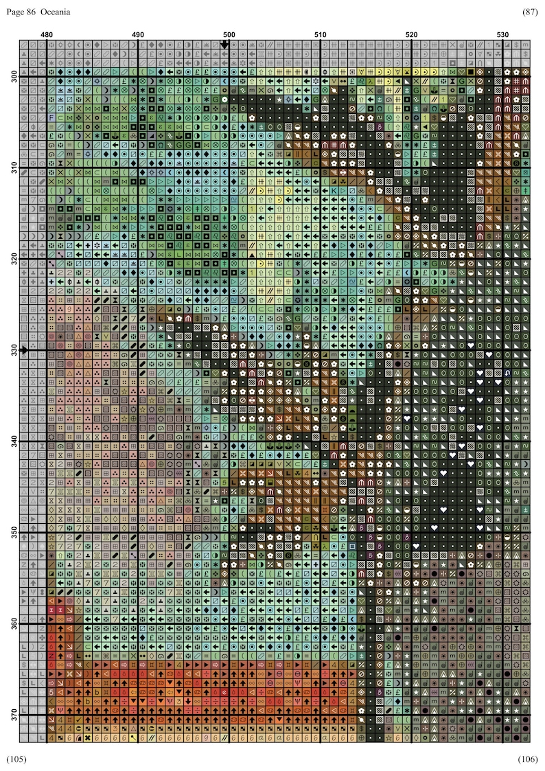 Counted Cross Stitch Pattern Extra Large Cross Stitch Chart Etsy