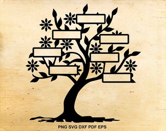 Download Family tree svg 8 names Tree clip art Tree cutting files ...