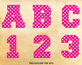 Polka dot font svg, Polka dot numbers, Polkadot font, Polka dot monogram, Polka dot letters svg, Polka dot alphabet svg, Polkadot svg