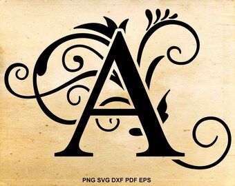 Monogram alphabet svg, Monogram letters, Wedding font, Initials svg, Monogram font, Cut files for Cricut, Svg files for Silhouette Cameo
