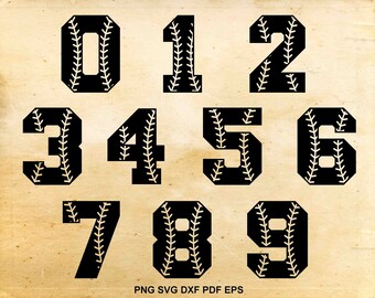 Baseball font svg, Baseball numbers, Baseball stiches, Softball font Svg files for Silhouette Cameo, Cut files for Cricut, eps png svg dxf