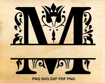 Regal split monogram svg, Regal font, Split monogram svg, Split letter svg, Svg files for Silhouette, Svg files for Cricut, Initial svg