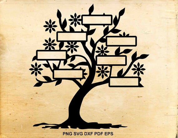Download Family Tree Svg 7 Names Tree Clipart Tree Cutting Files Svg Etsy