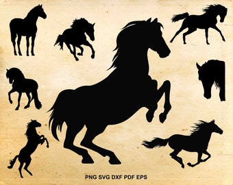 Horse svg files, Horse clipart, Equestrian svg, Cut files for Silhouette, Files for Cricut, Horse silhouette, dxf pdf png eps svg