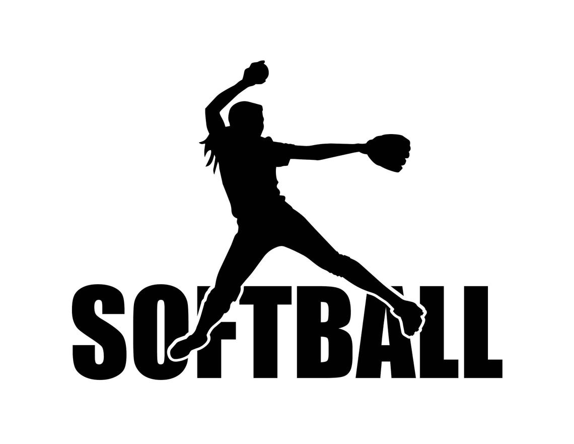 Softball svg files Softball silhouette clipart Baseball svg Etsy