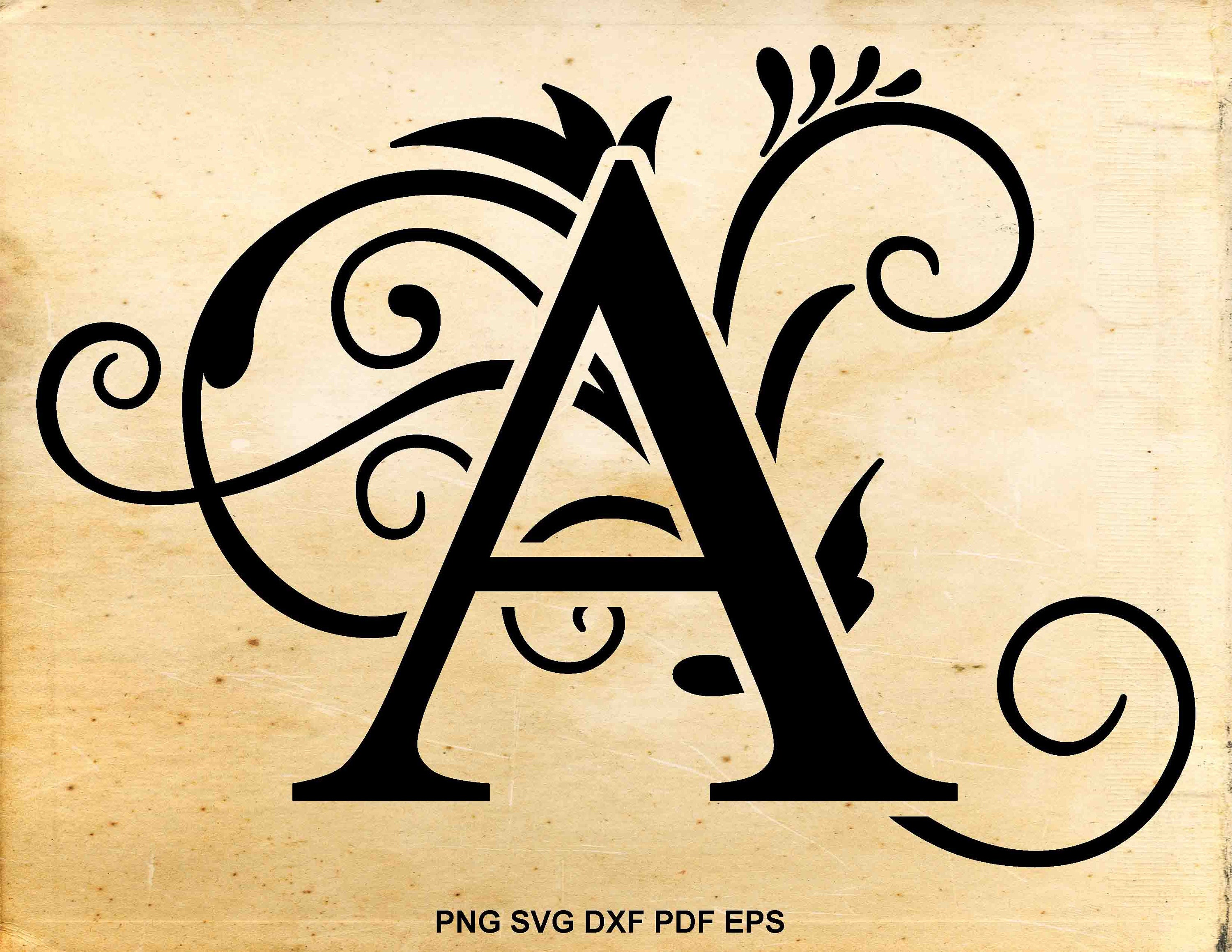 Papercraft Craft Supplies & Tools Split Letters Svg Royal Monogram Svg ...