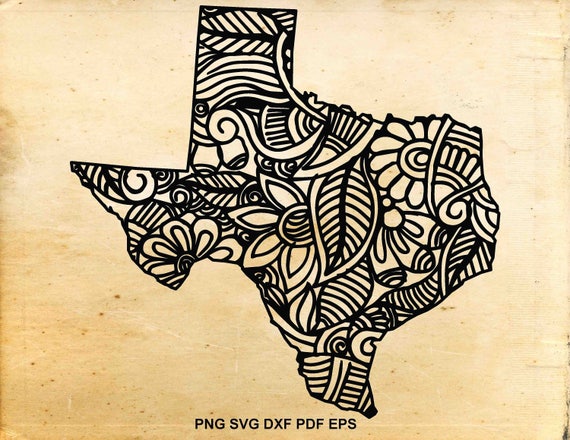 Download Texas state svg Zentangle svg Iron on designs Doodle art | Etsy