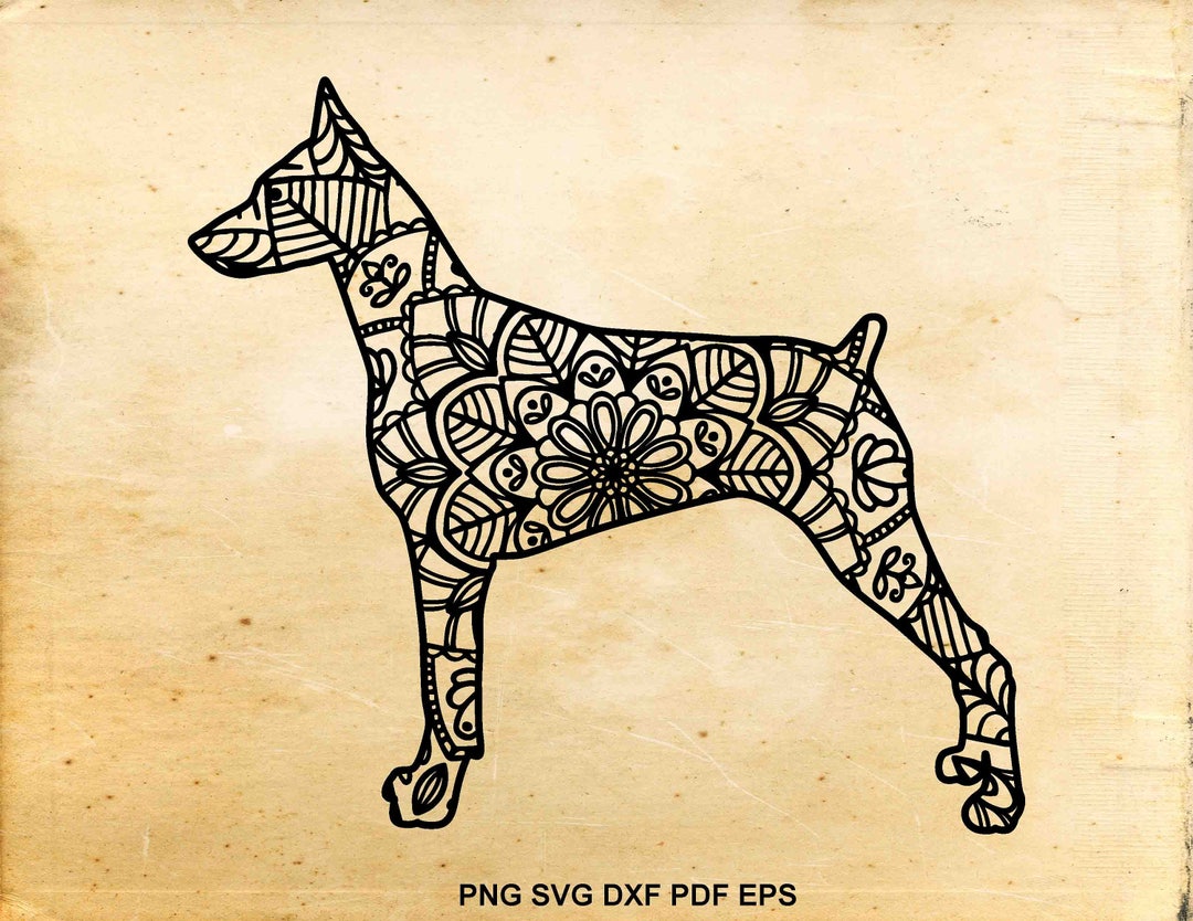 Zentangle Doberman Pinscher Svg Doodle Doberman Doberman Etsy