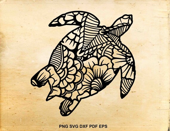 Download Sea turtle svg file Zentangle svg Turtle print design | Etsy