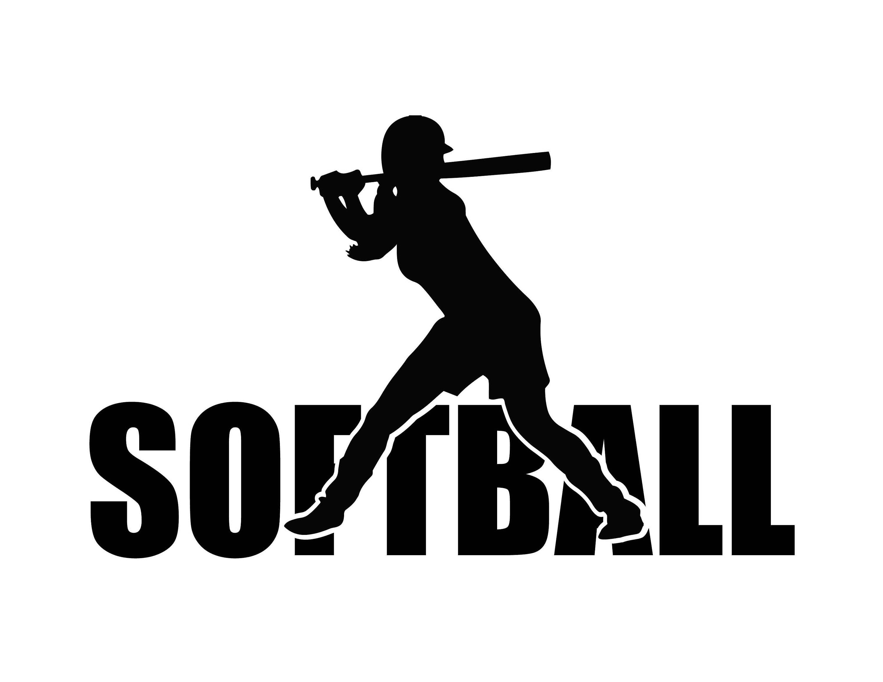 Softball Svg Files Softball Silhouette Clipart Baseball Svg Etsy