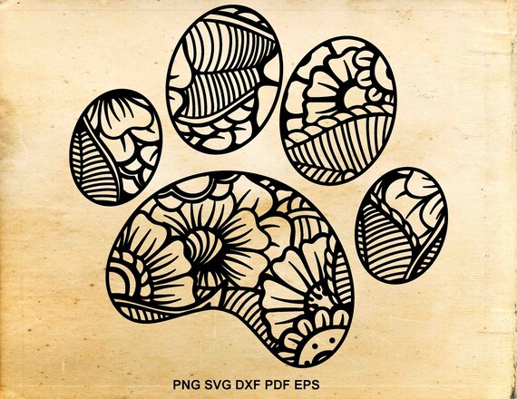 Download Dog paw svg Zentangle svg Iron on designs Doodle art Decal ...