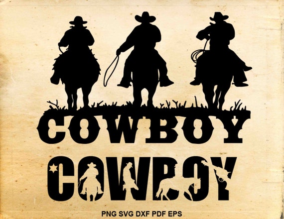 Download Cowboy Svg Silhouette Cowboy Clipart Shirt Design Iron On Etsy