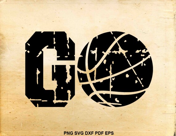 Download Distressed Basketball Svg File Go Basketball Clipart Love Etsy